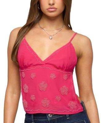 Edikted Kazi Backless Floral Bead Top