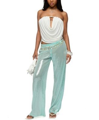 Edikted Avalee Sequin Wide Leg Pants