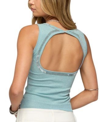 Edikted Annya Sequin Cutout Knit Top