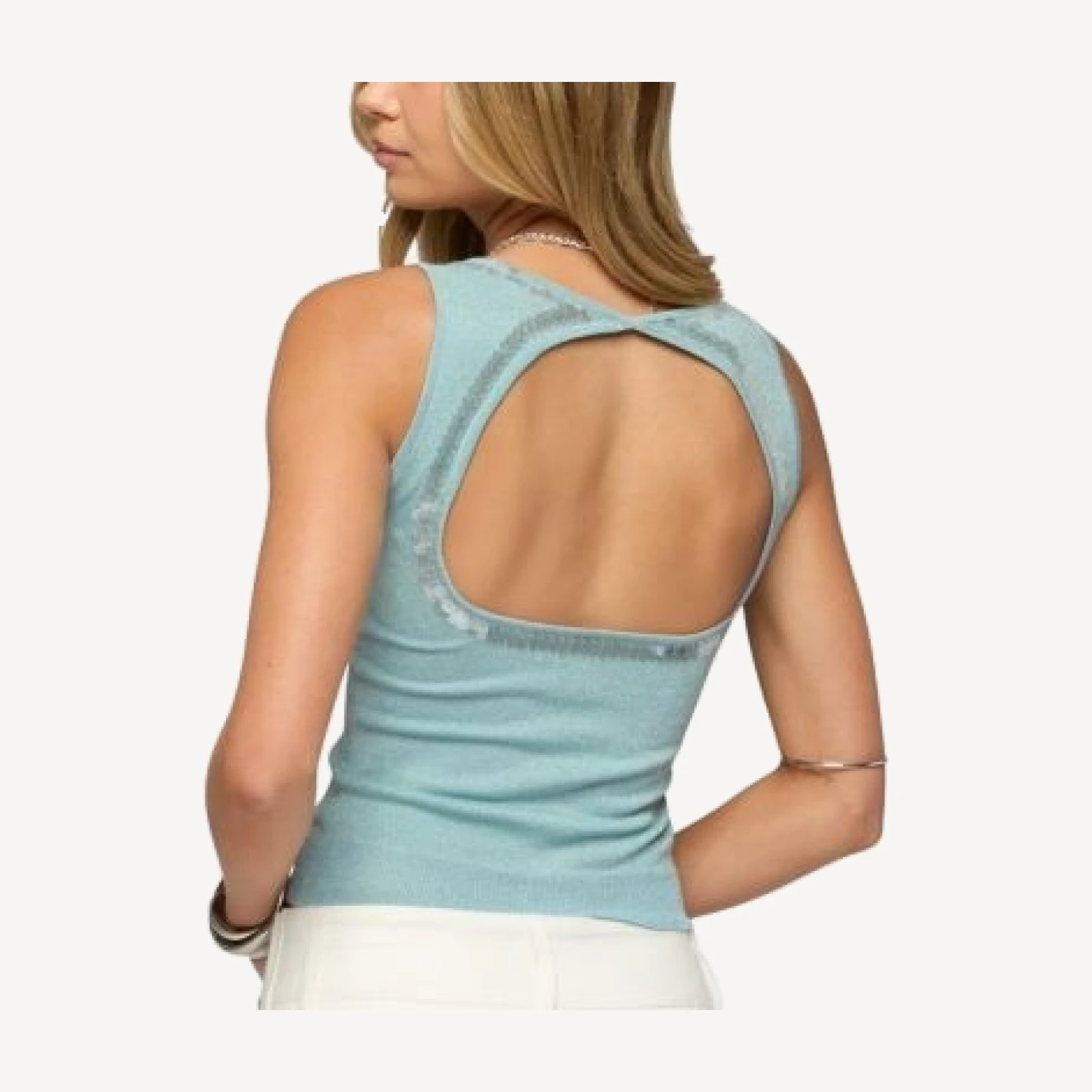Edikted Annya Sequin Cutout Knit Top
