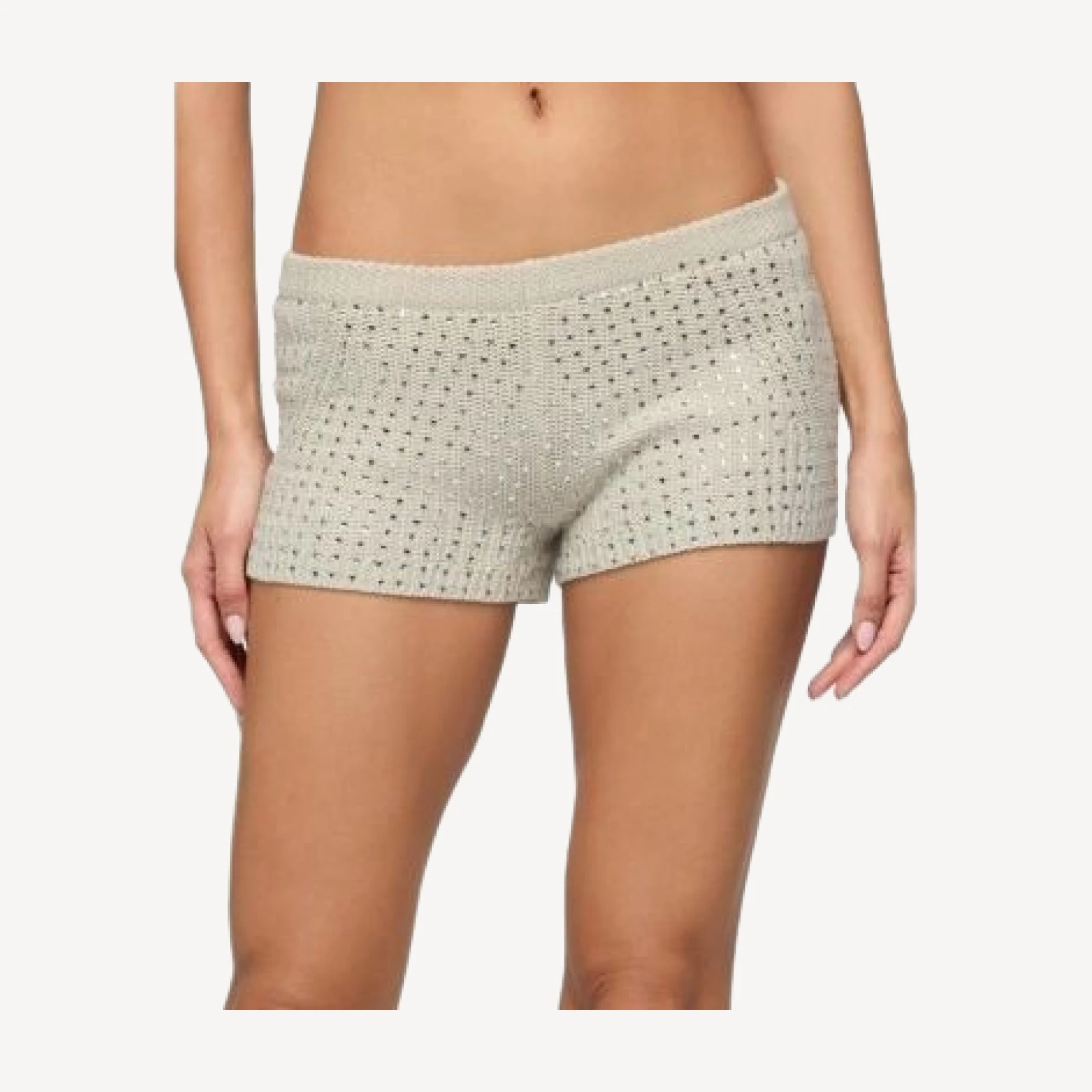 Edikted Mackenzie Rhinestone Knit Shorts