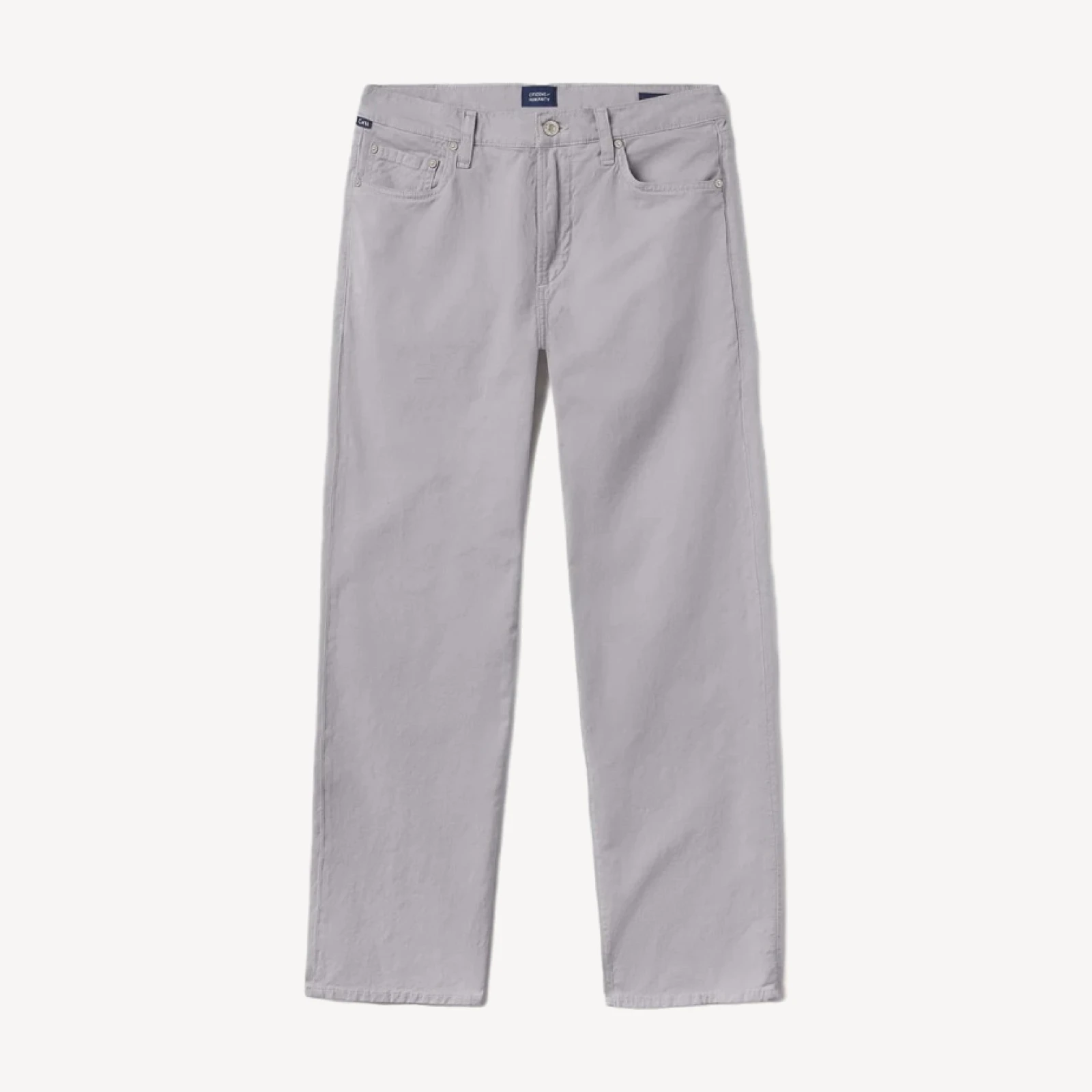 Elijah Straight Comfort Stretch Linen in Stone Grey