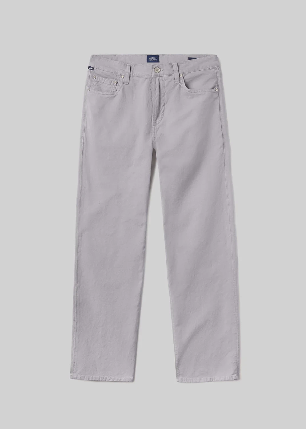 Elijah Straight Comfort Stretch Linen in Stone Grey