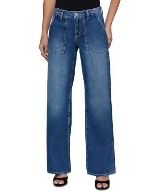L'Agence Christel High Rise Wide Leg Jeans in Atlantis