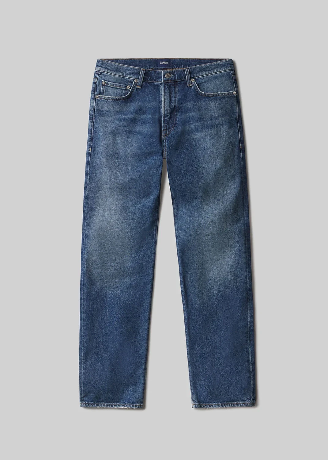 Elijah Straight Archive Denim in Mid Indigo