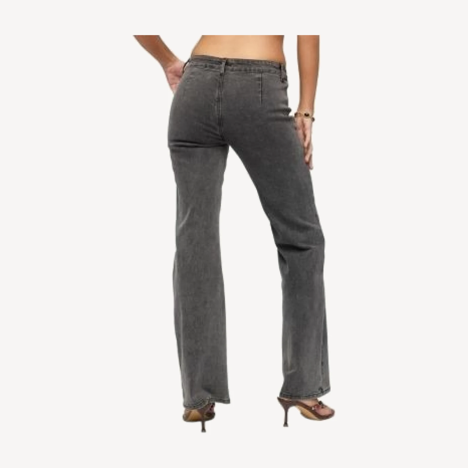 Edikted Grommet Mid Rise Straight Leg Jeans