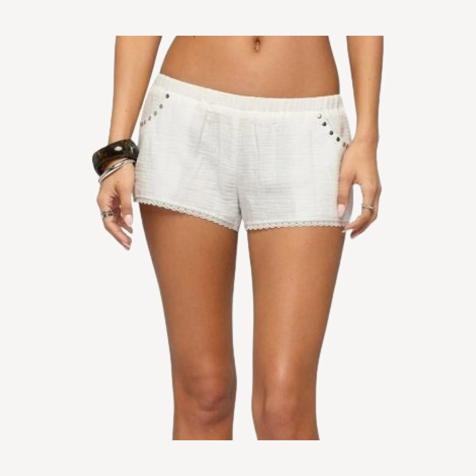 Edikted Kaydee Studded Textured Woven Shorts