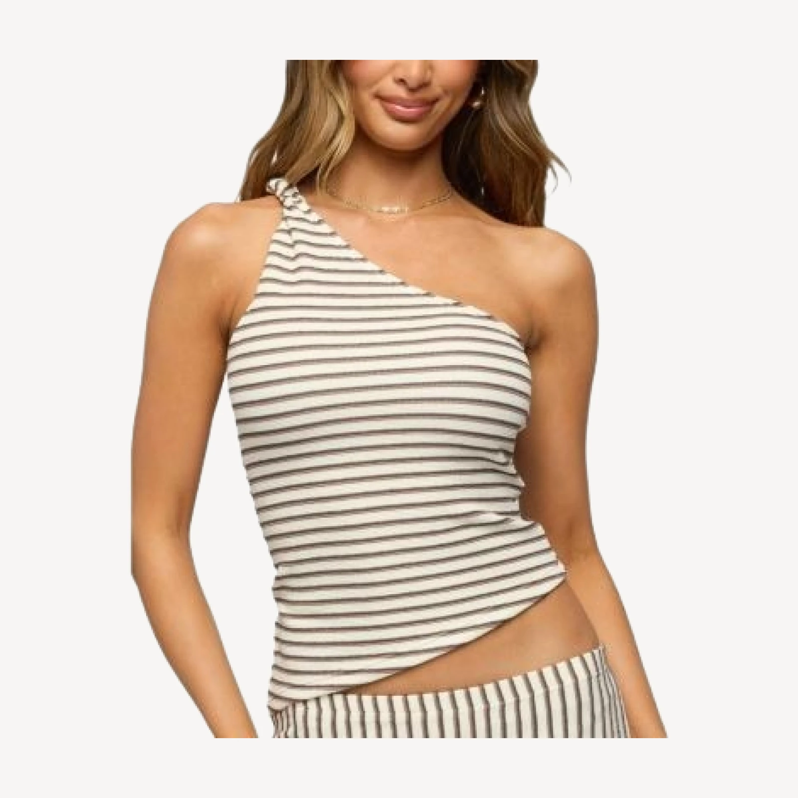 Edikted Abril One Shoulder Striped Top