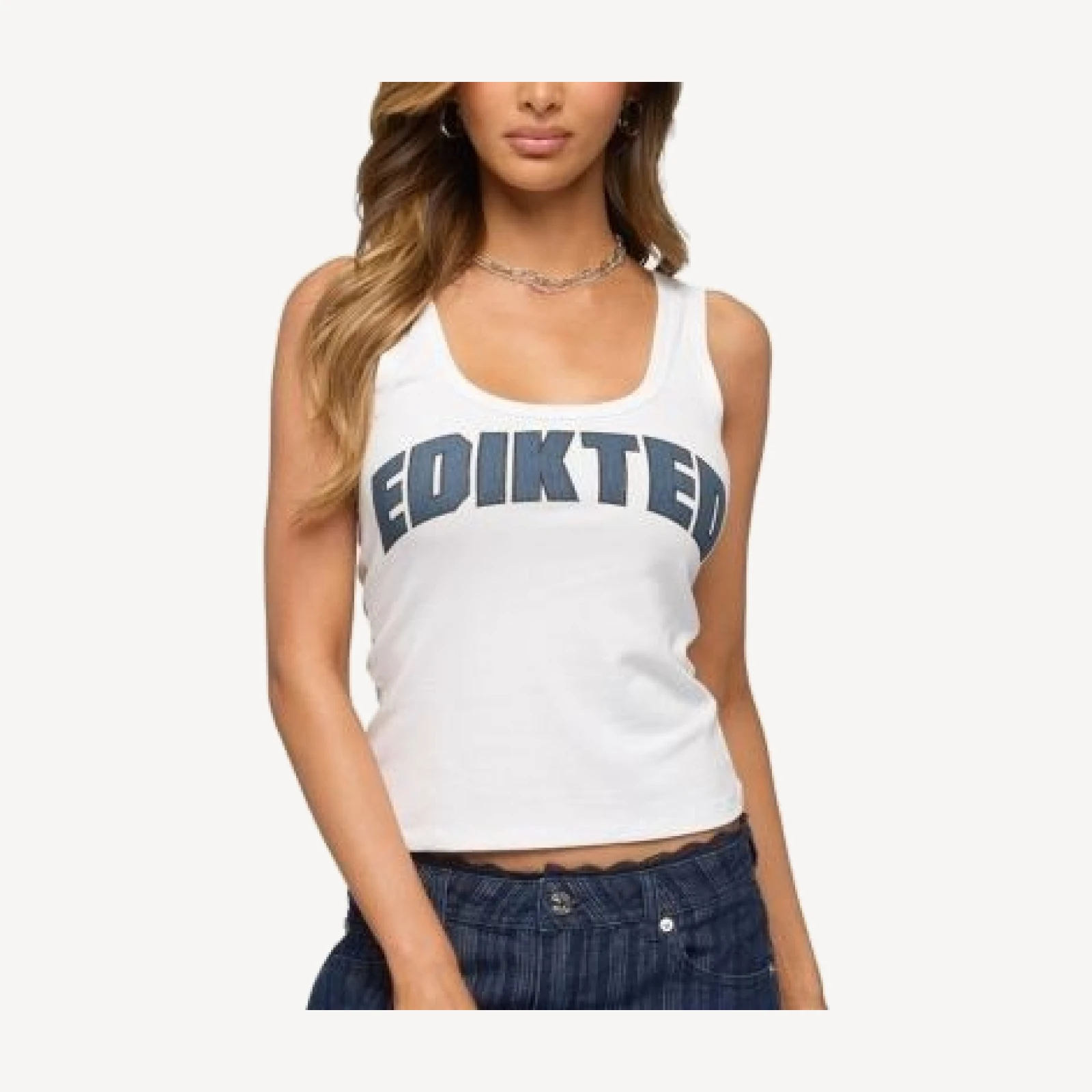 Edikted Girly Ribbed Tank Top