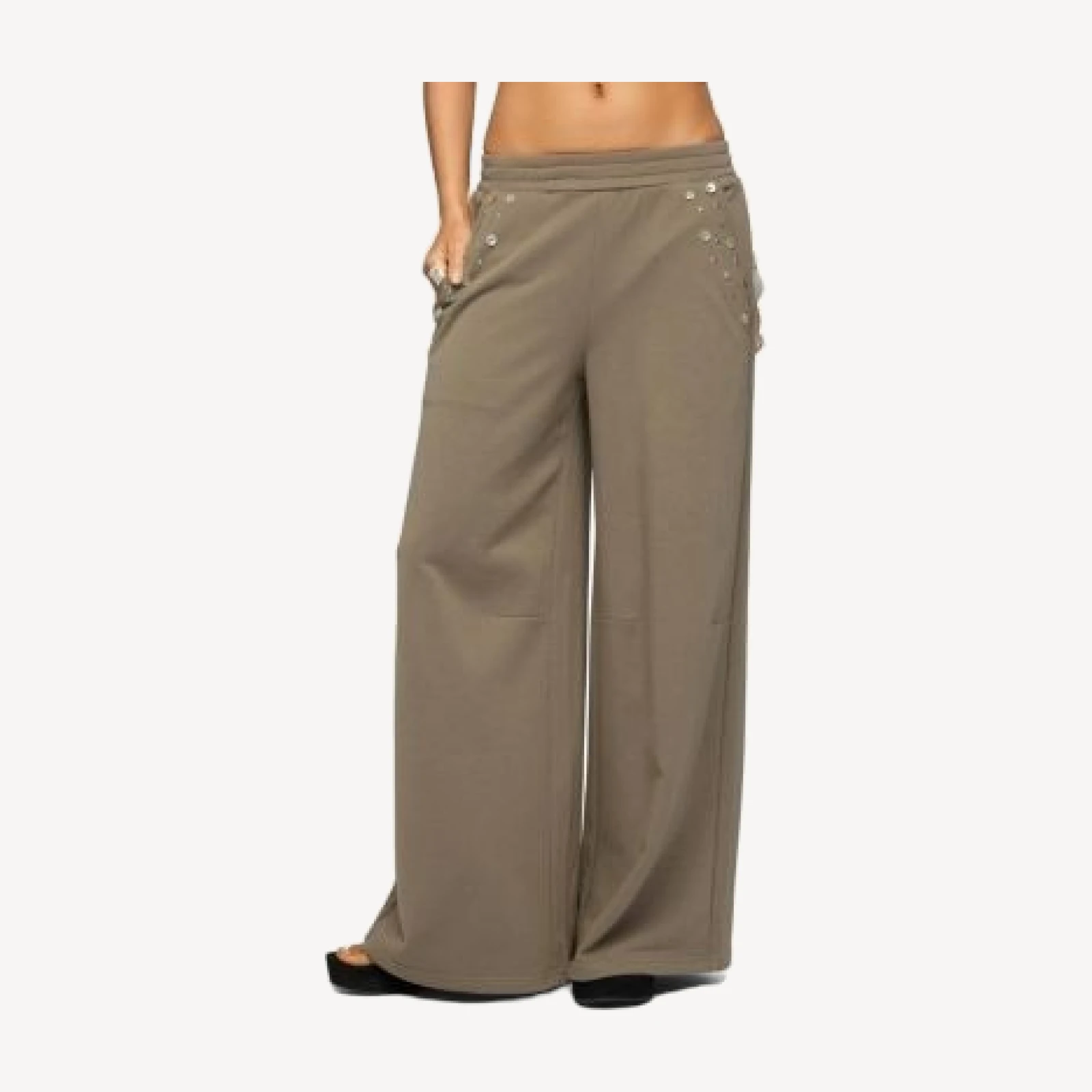 Edikted Zania Iridescent Button Sweatpants