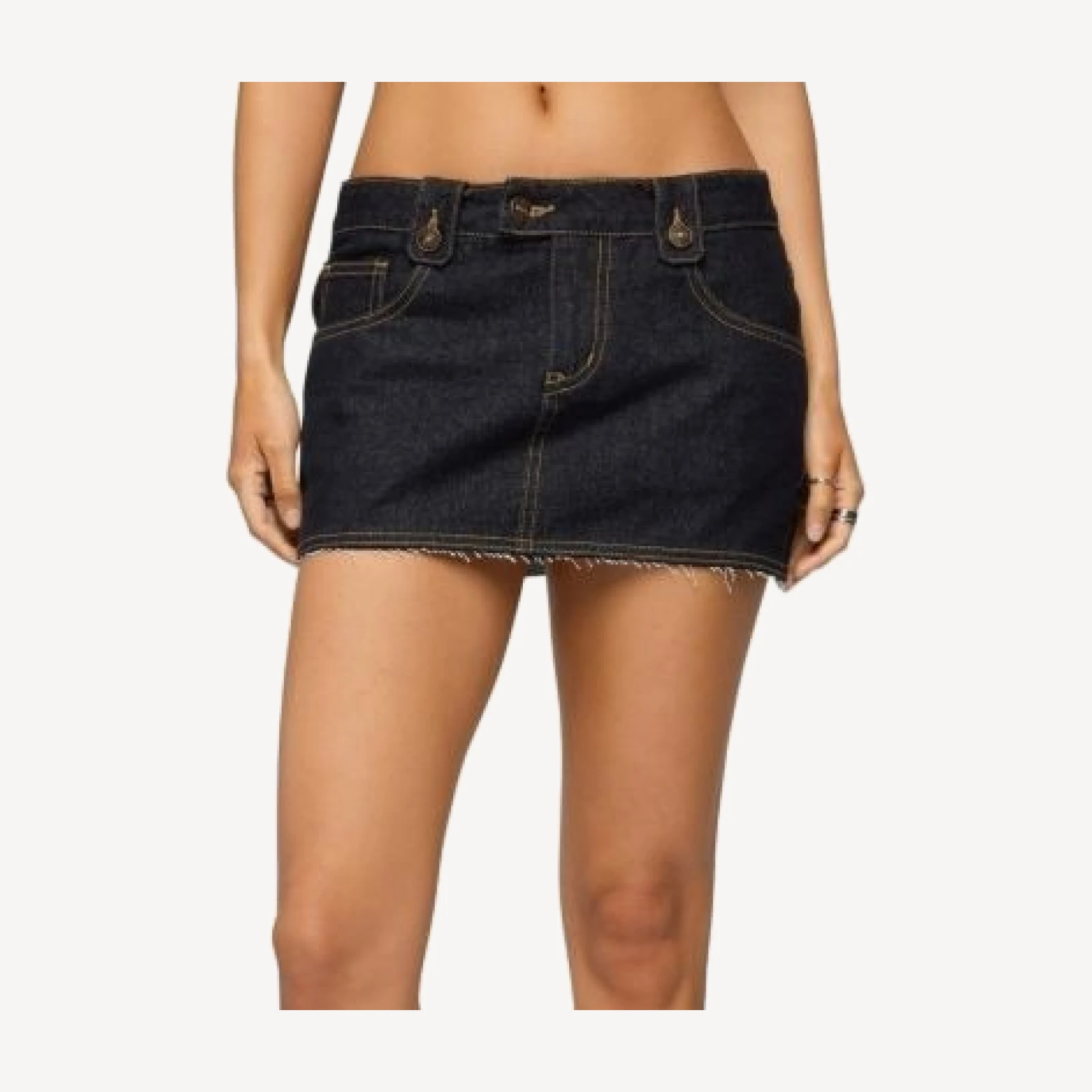 Edikted Noura Denim Mini Skirt