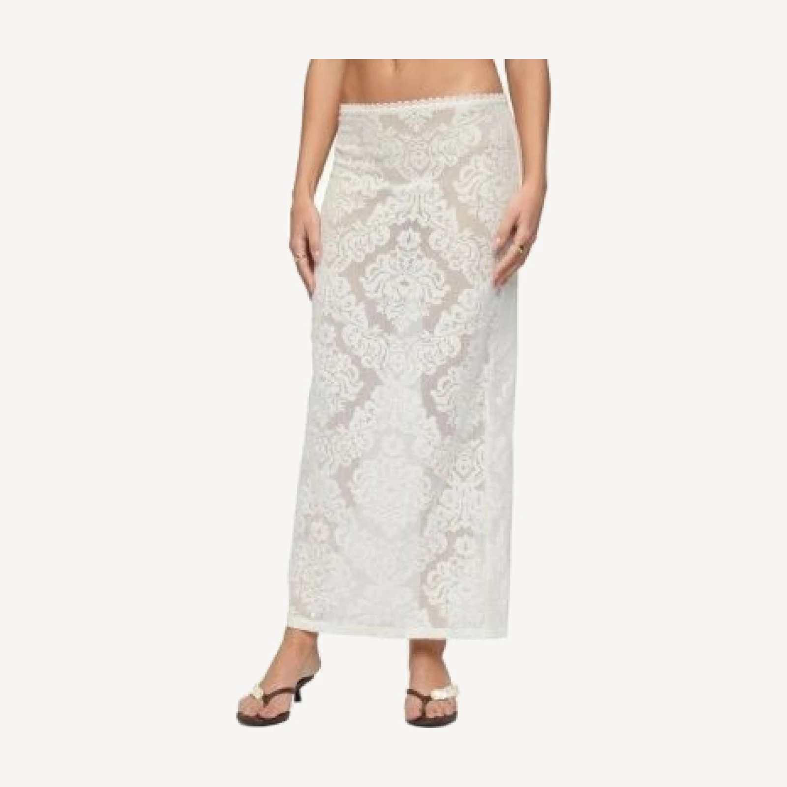 Edikted Violette Sheer Lace Maxi Skirt