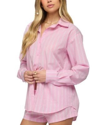 Edikted Carmella Striped Oversized Shirt