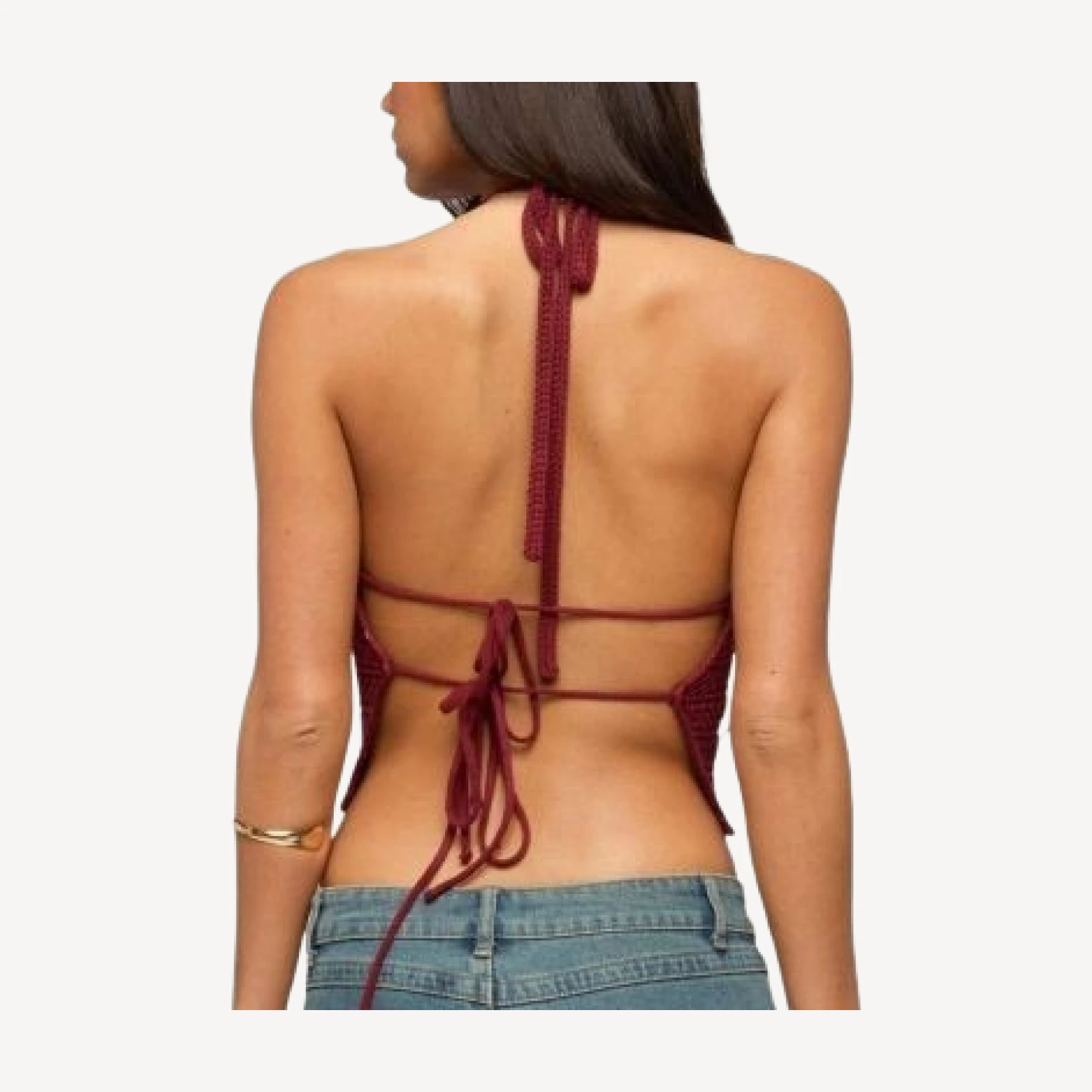 Edikted Backless Coastal Charm Crochet Top