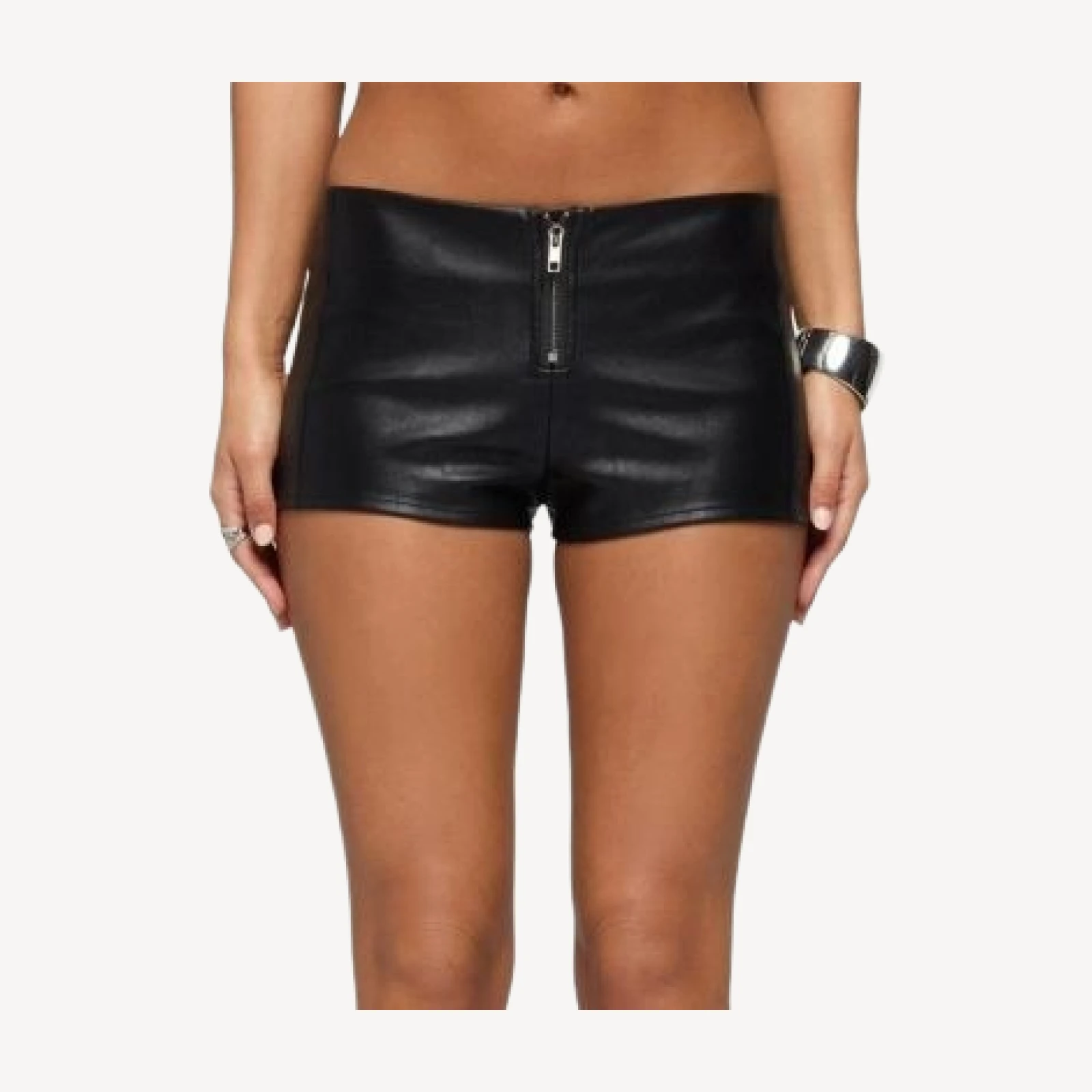 Edikted Diana Zip Up Micro Shorts