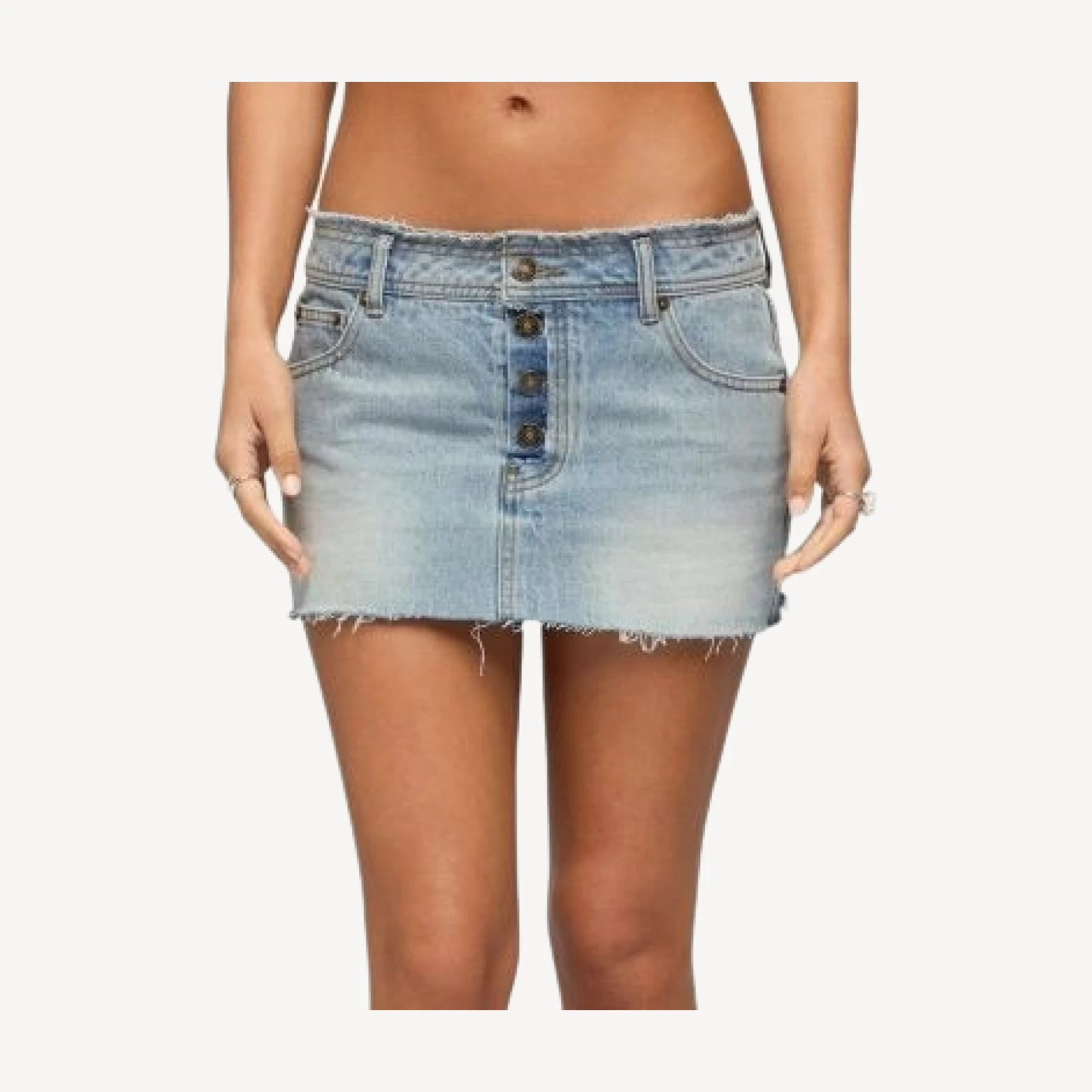 Edikted Emree Distressed Denim Mini Skirt