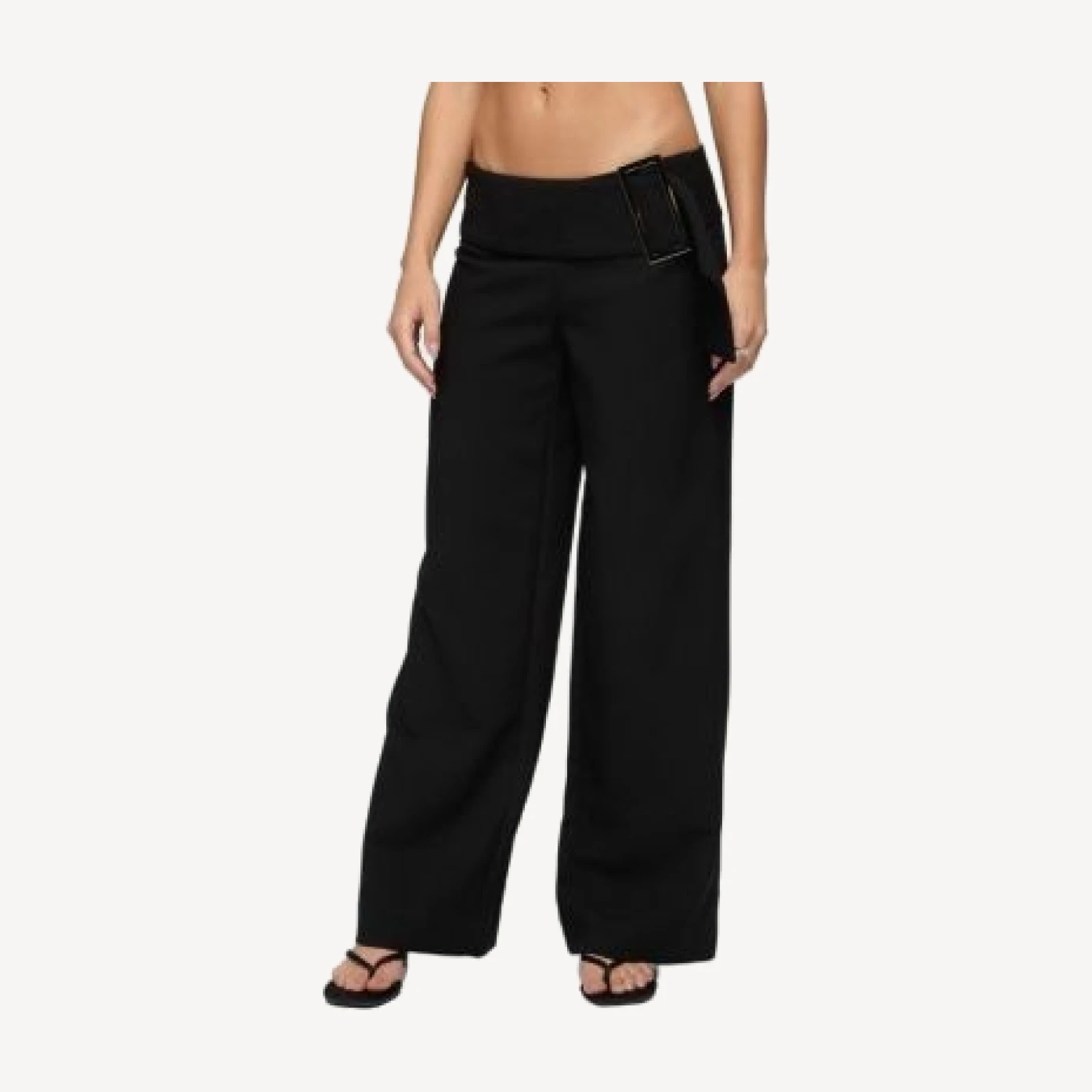 Edikted Cerise Buckle Low Rise Baggy Pants