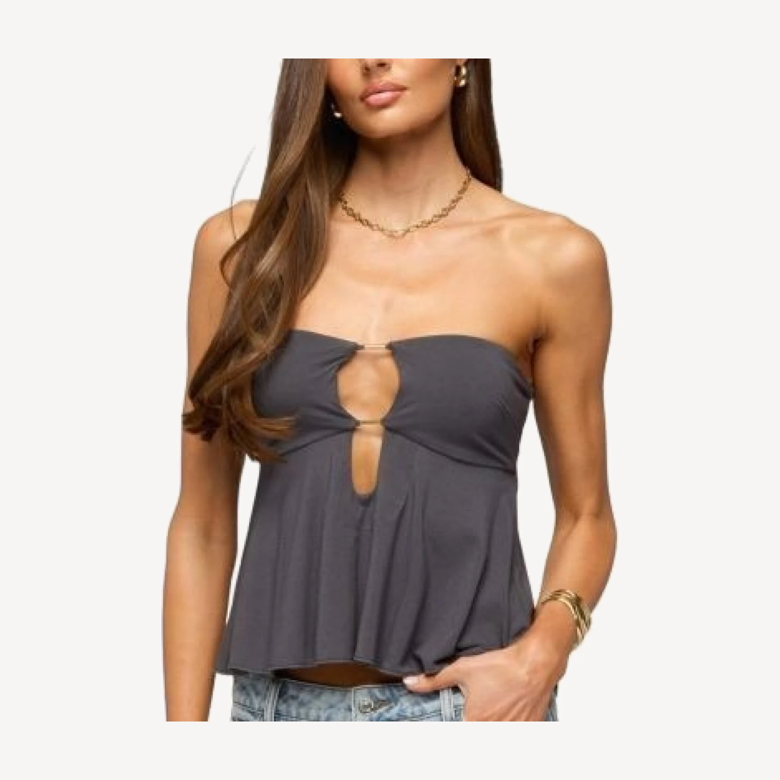 Edikted Nikita Strapless Cutout Top