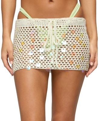 Edikted Kirah Sequin Crochet Mini Skirt