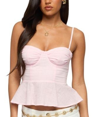 Edikted Peplum Linen Look Tank Top