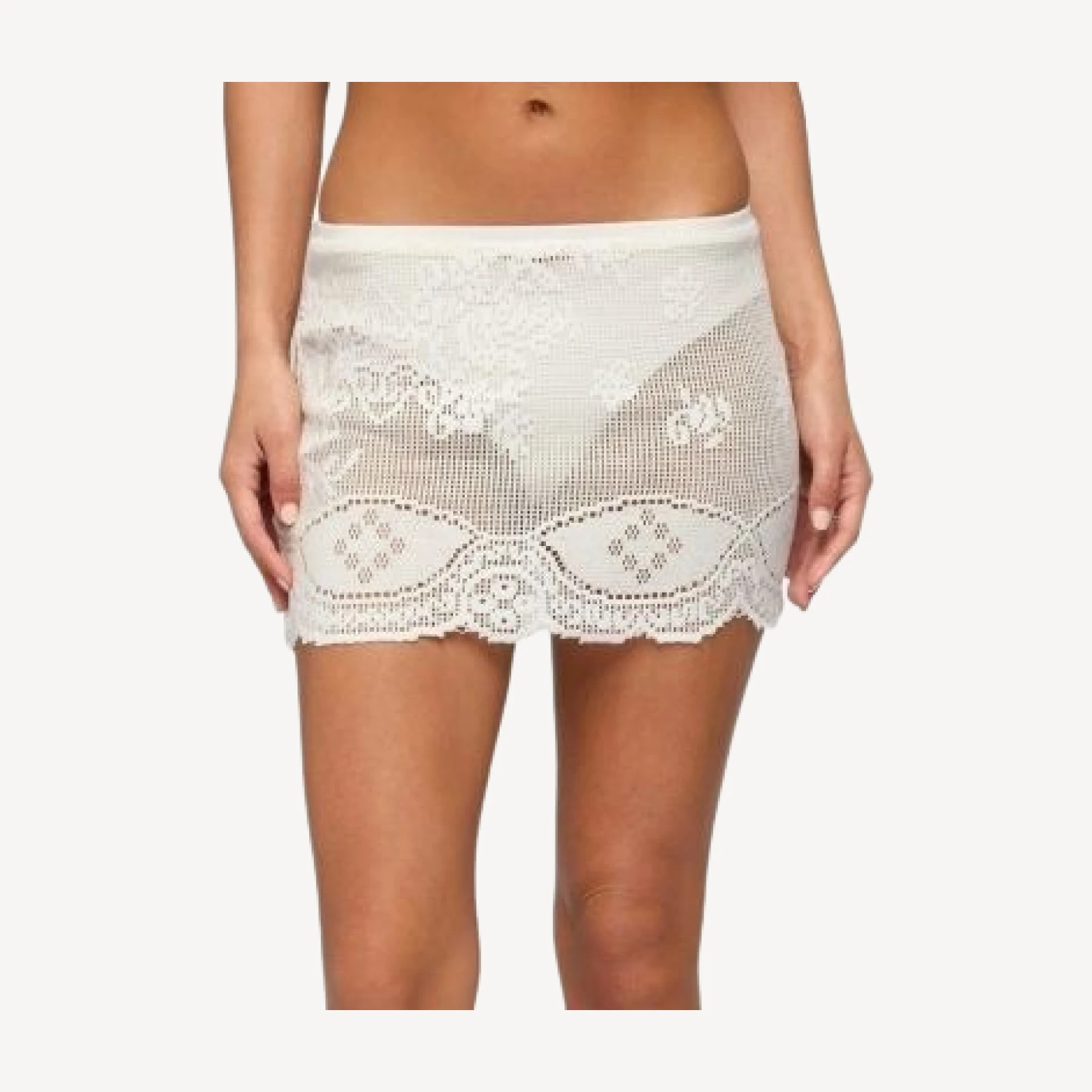 Edikted Rusa Sheer Crochet Mini Skirt