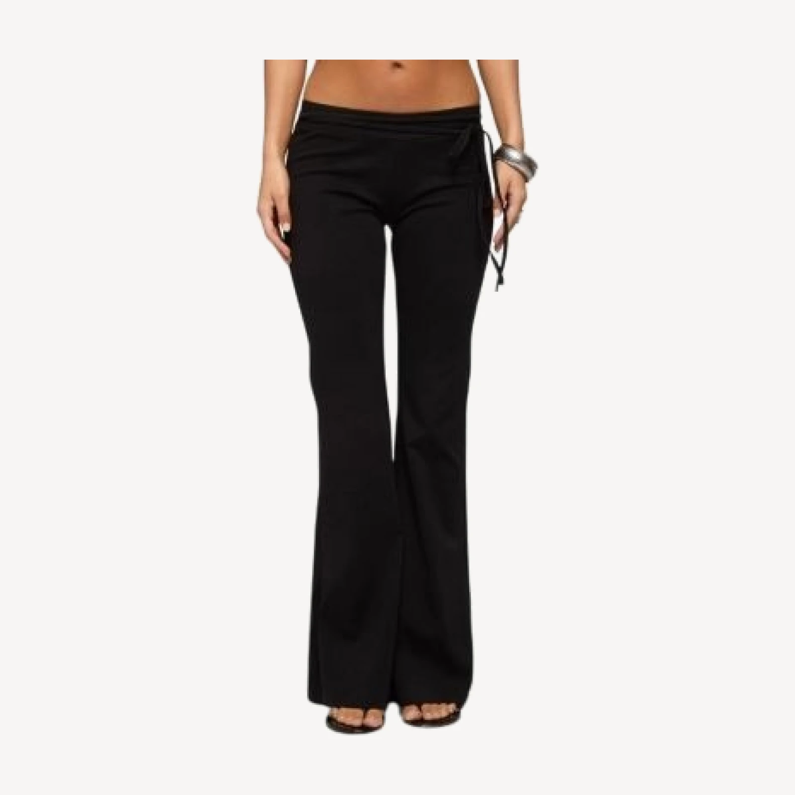 Edikted Junipar Waist Tie Flared Pants