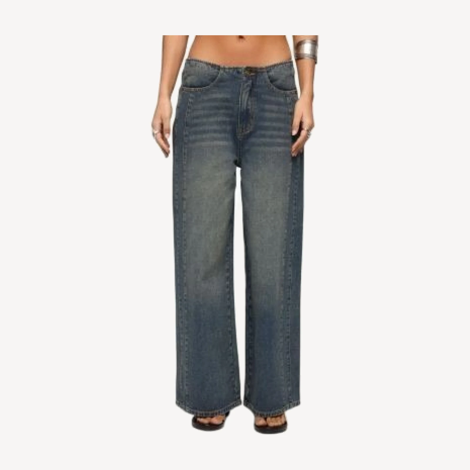 Edikted Elia No Waistband Low Rise Baggy Jeans