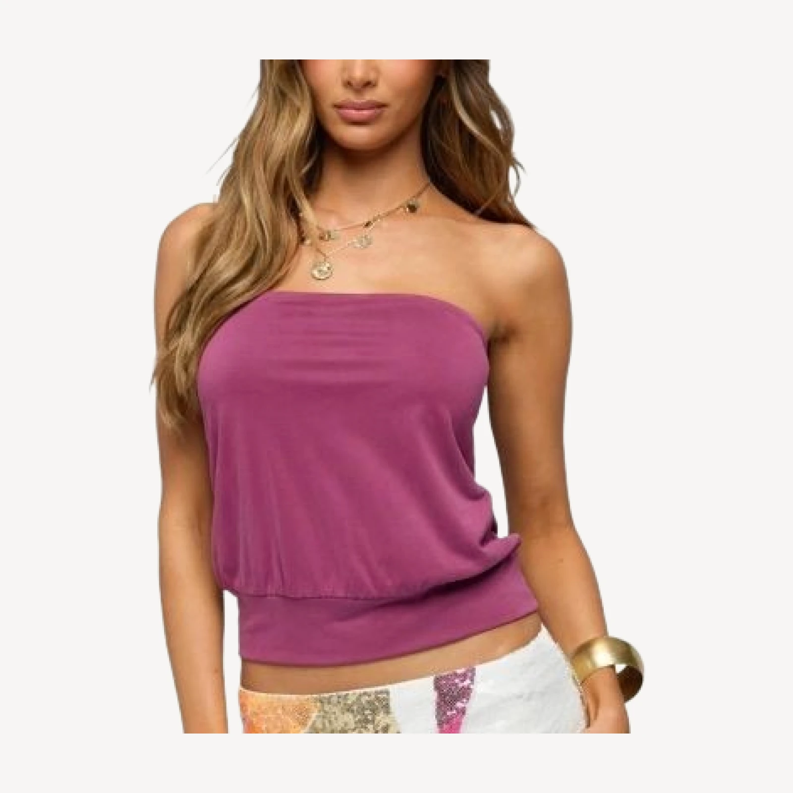 Edikted Lanah Back Cutout Strapless Top