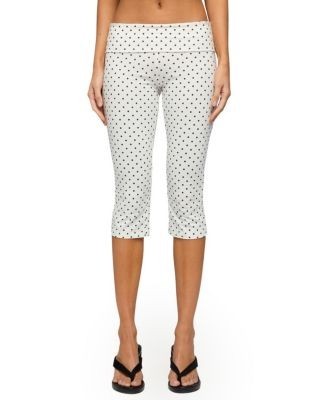 Edikted Eloisa Polka Dot Foldover Capri Pants