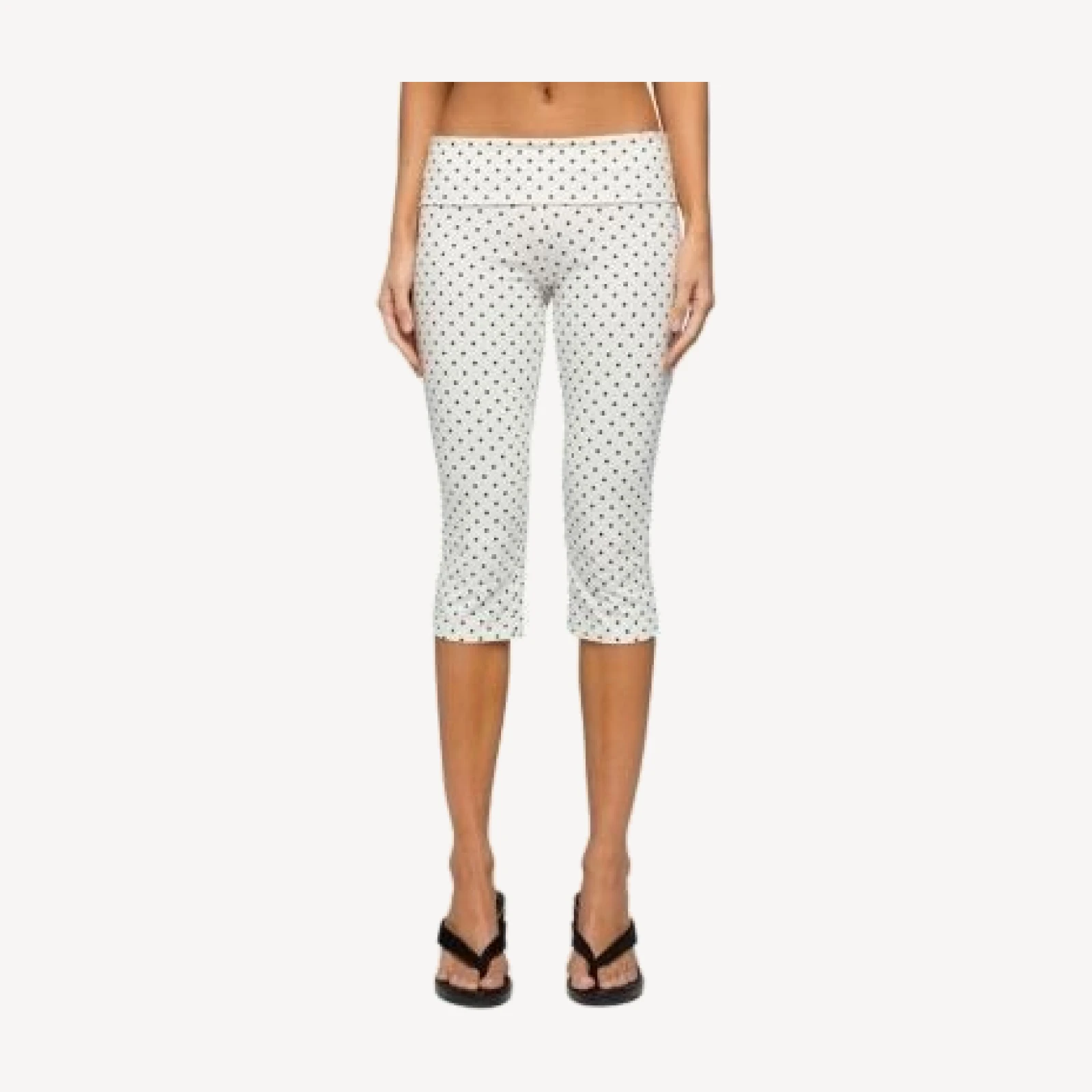 Edikted Eloisa Polka Dot Foldover Capri Pants