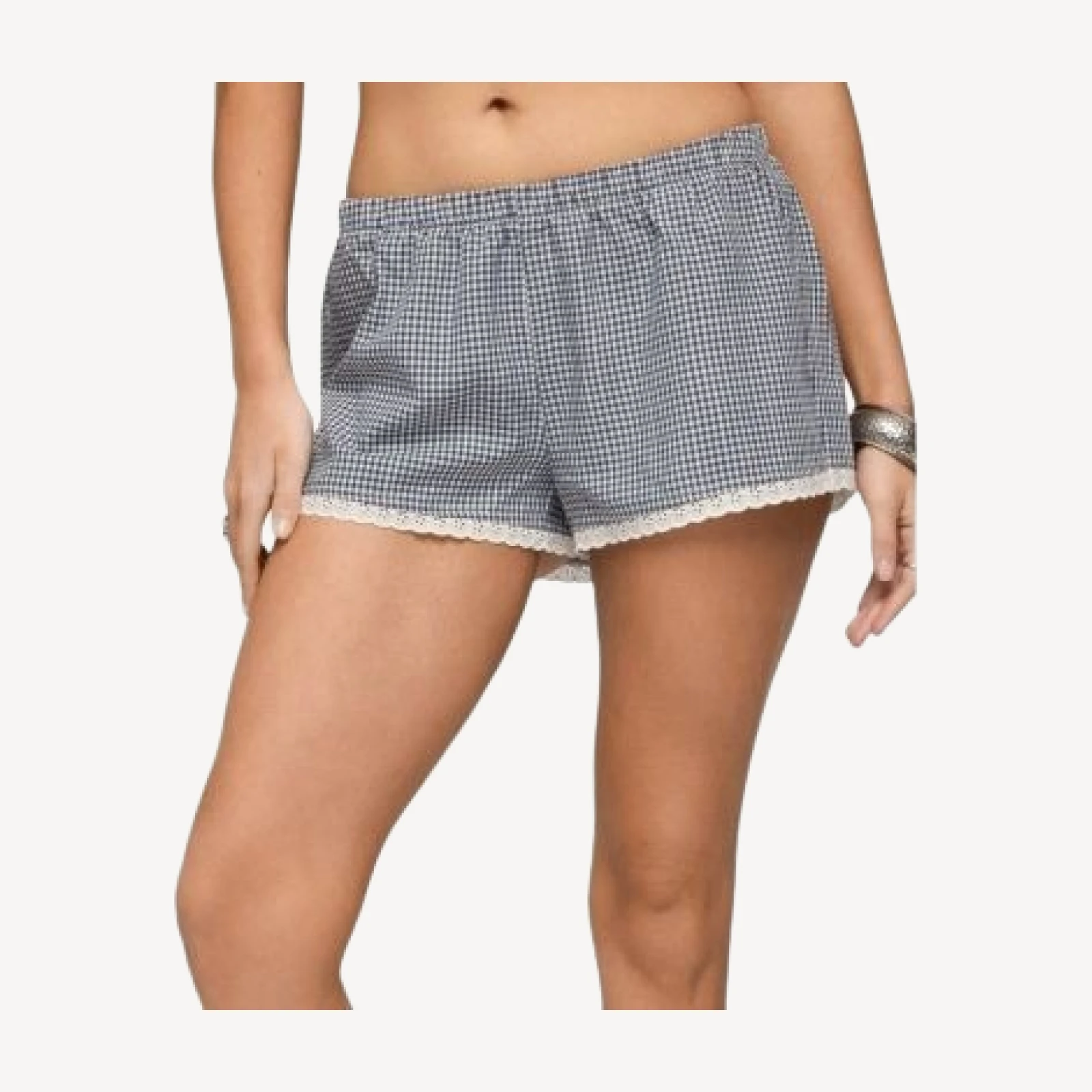 Edikted Ellie Lacey Gingham Shorts