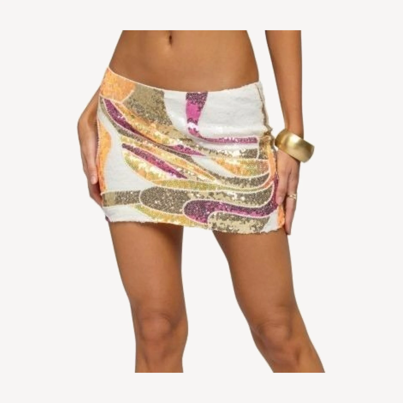 Edikted Kamryn Abstract Sequin Mini Skirt