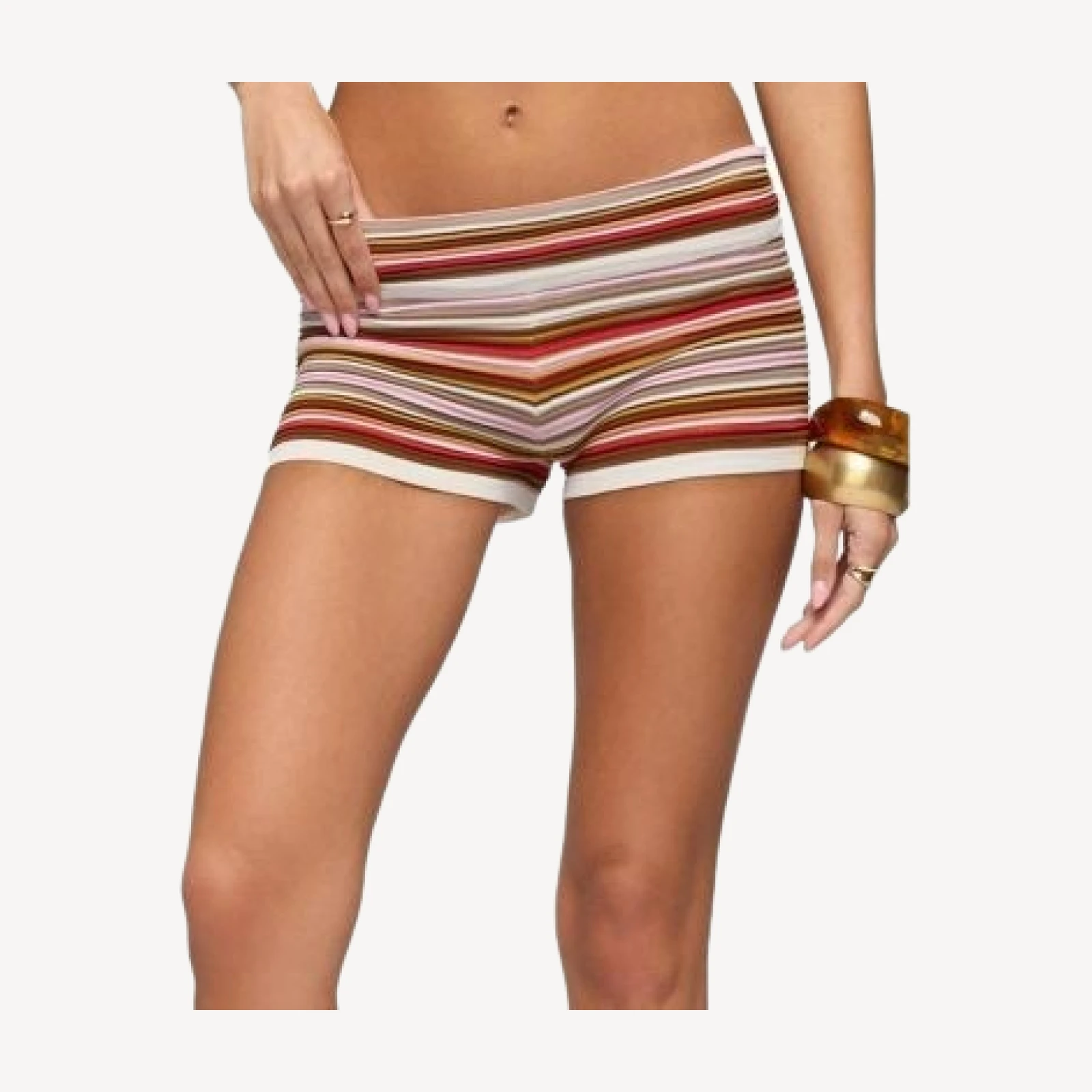 Edikted Eisley Striped Foldover Shorts