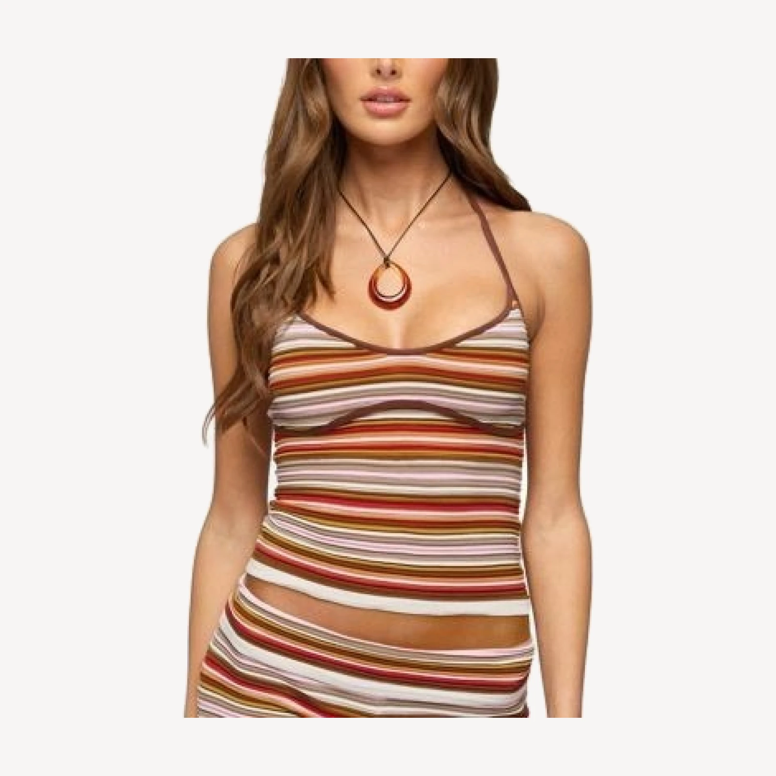 Edikted Eisley Striped Halter Top