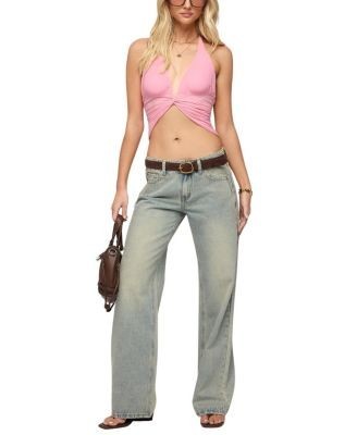 Edikted Alani Twisted Cropped Halter Top