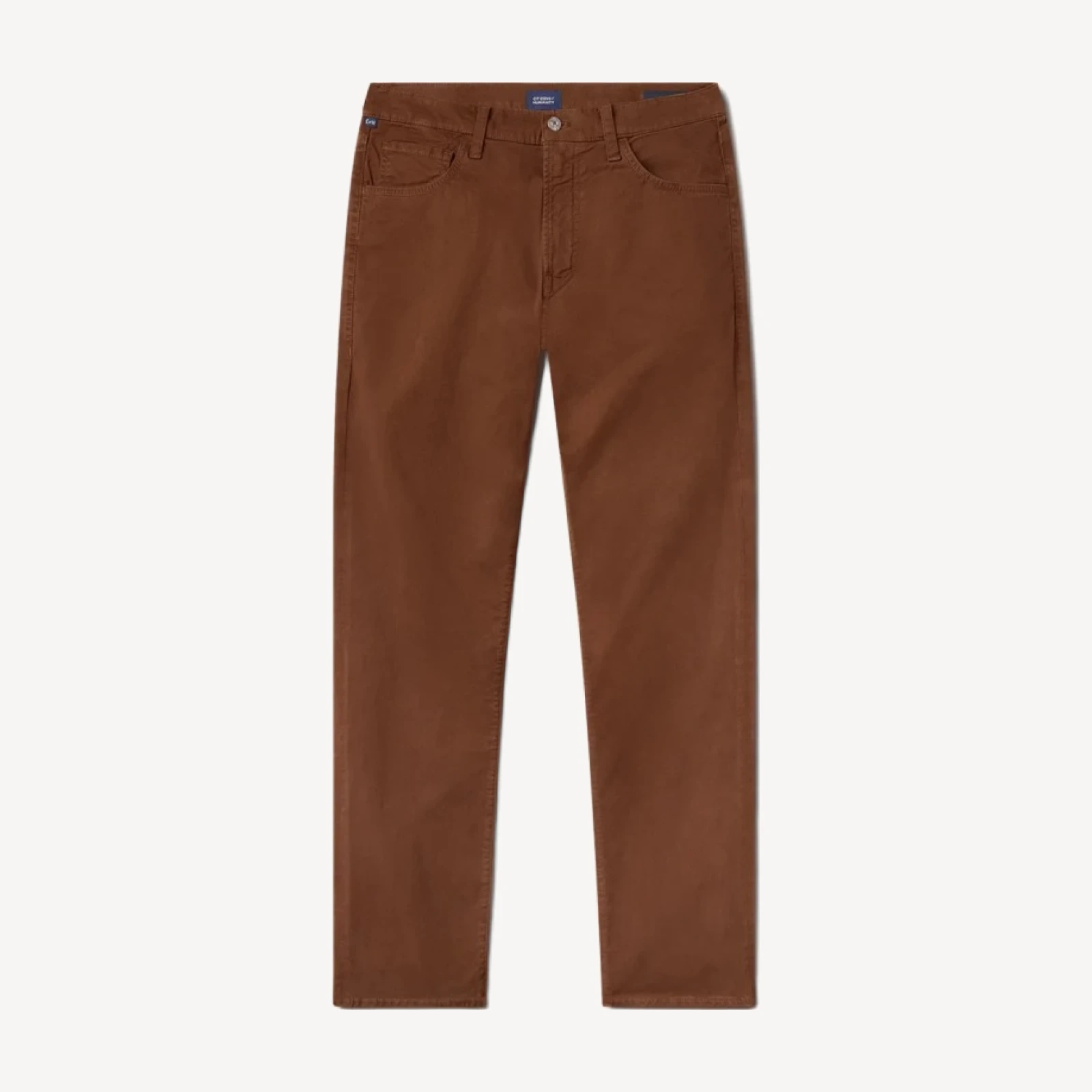 Gage Slim Straight Cashmere Touch Sateen in Cognac