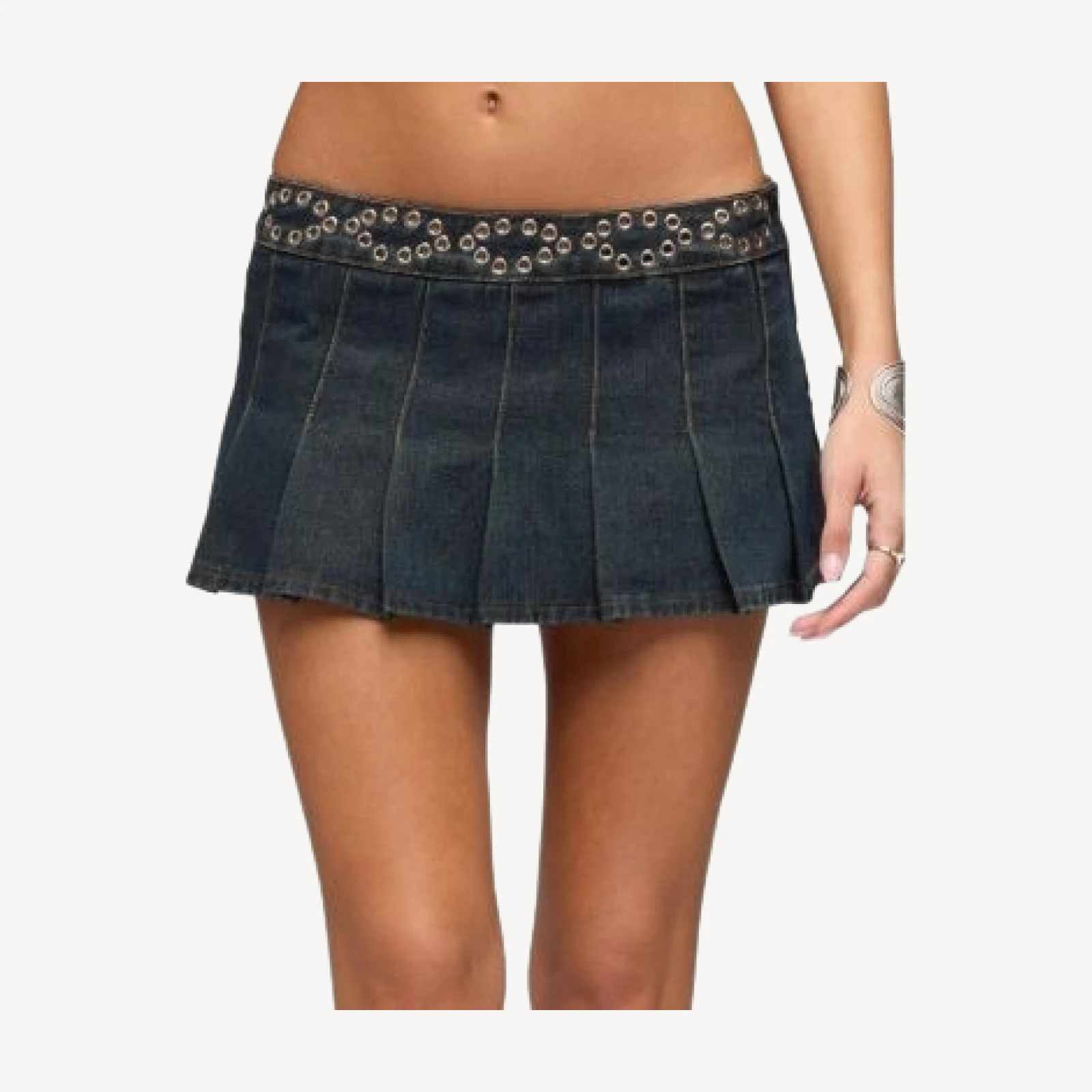 Edikted Roria Grommet Pleated Mini Skort