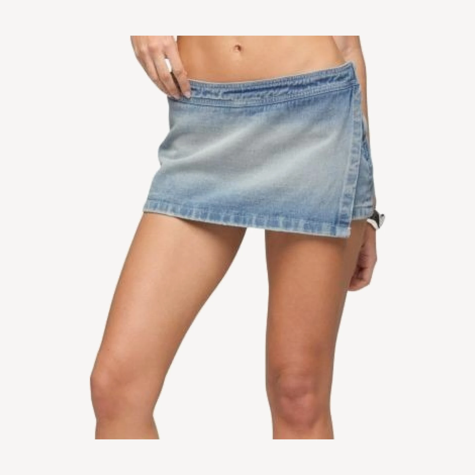 Edikted Roswin Wrap Denim Mini Skort