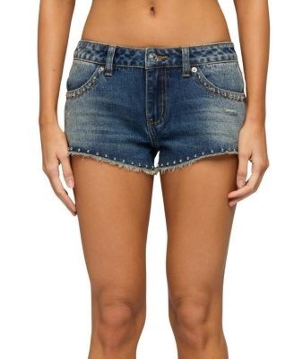 Edikted Gaya Studded Low Rise Denim Shorts