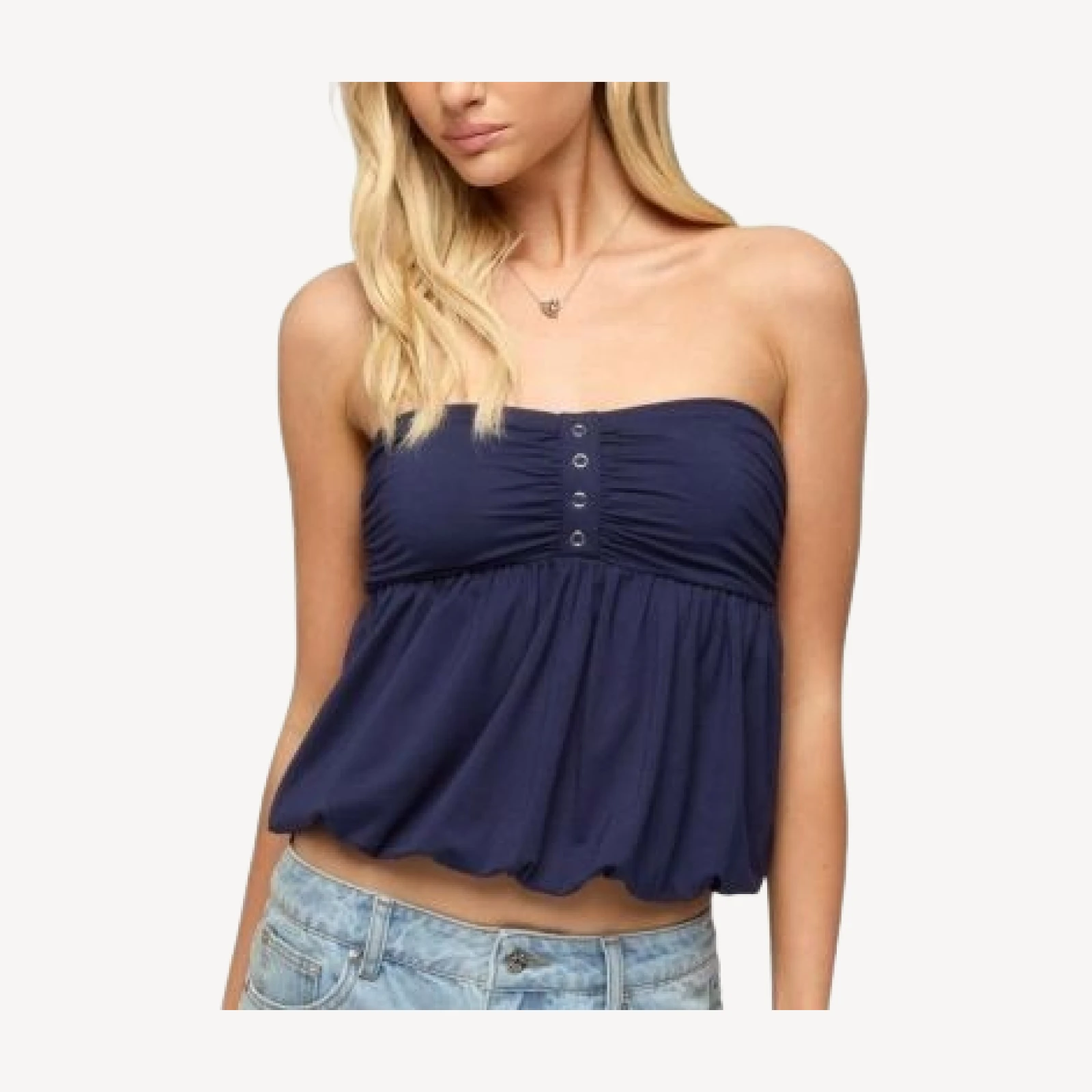 Edikted Yury Strapless Bubble Top