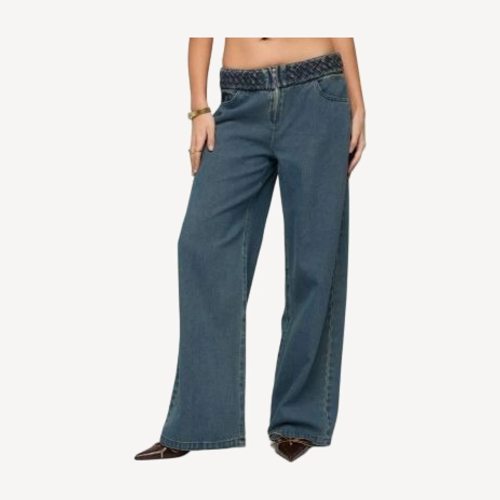 Edikted Braidey Low Rise Baggy Jeans