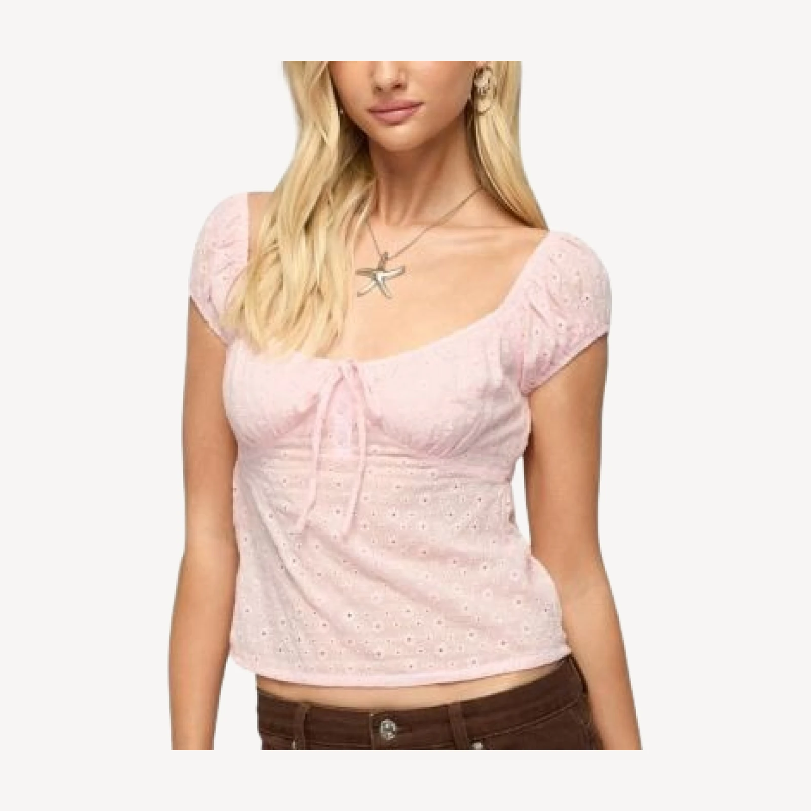 Edikted Delyla Eyelet Henley Top