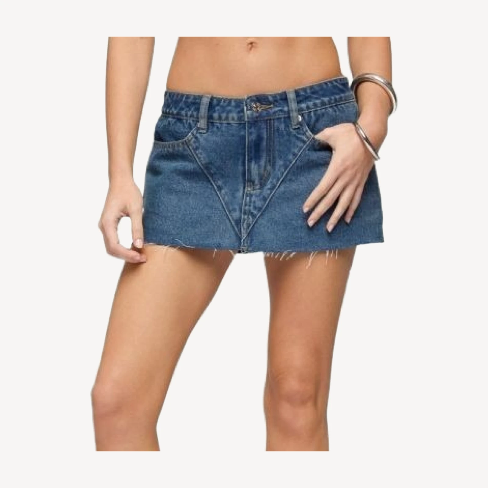 Edikted Get Stitched Denim Mini Skort