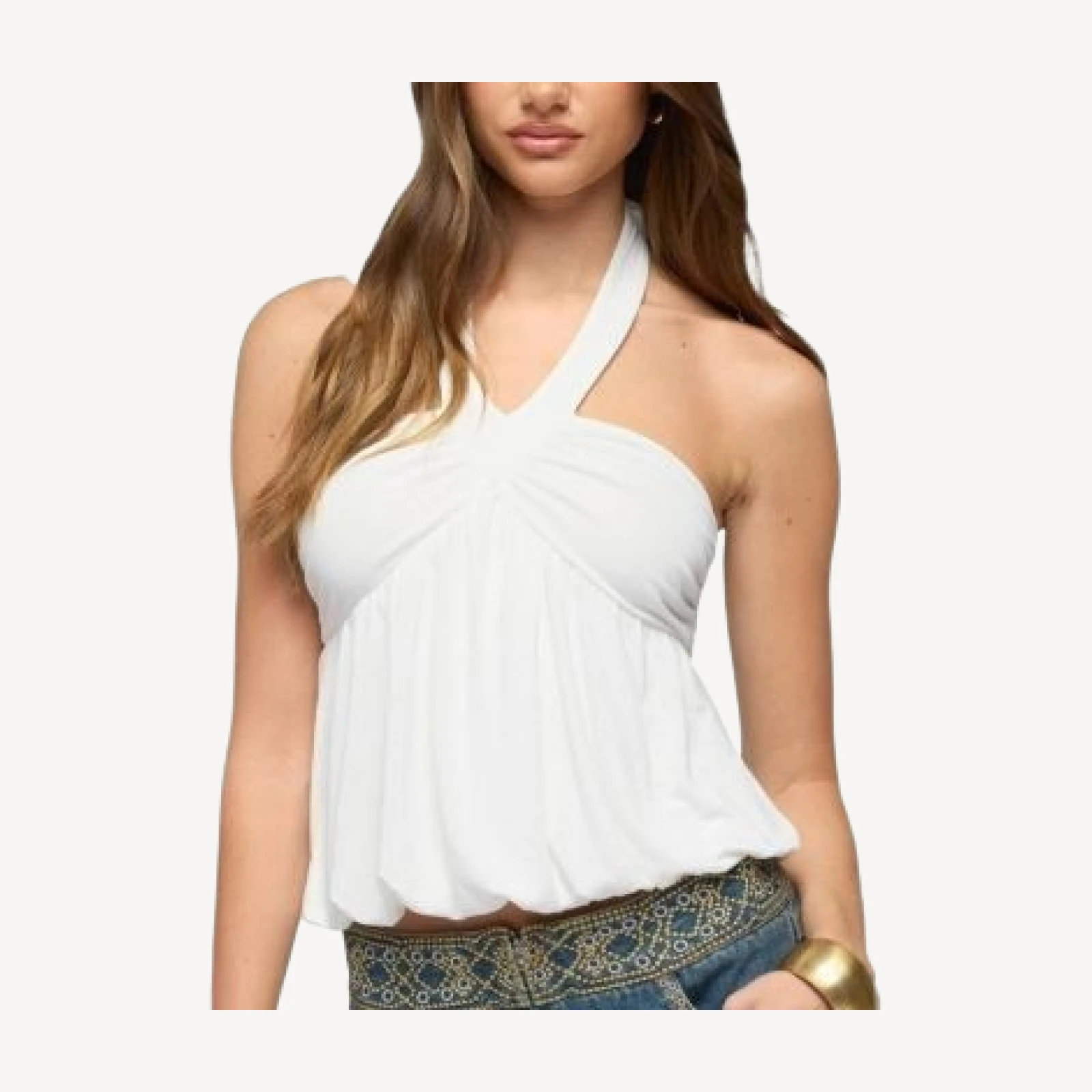 Edikted Kristina Gathered Bubble Halter Top