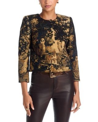 L'Agence Lian Collarless 3/4 Sleeve Jacket