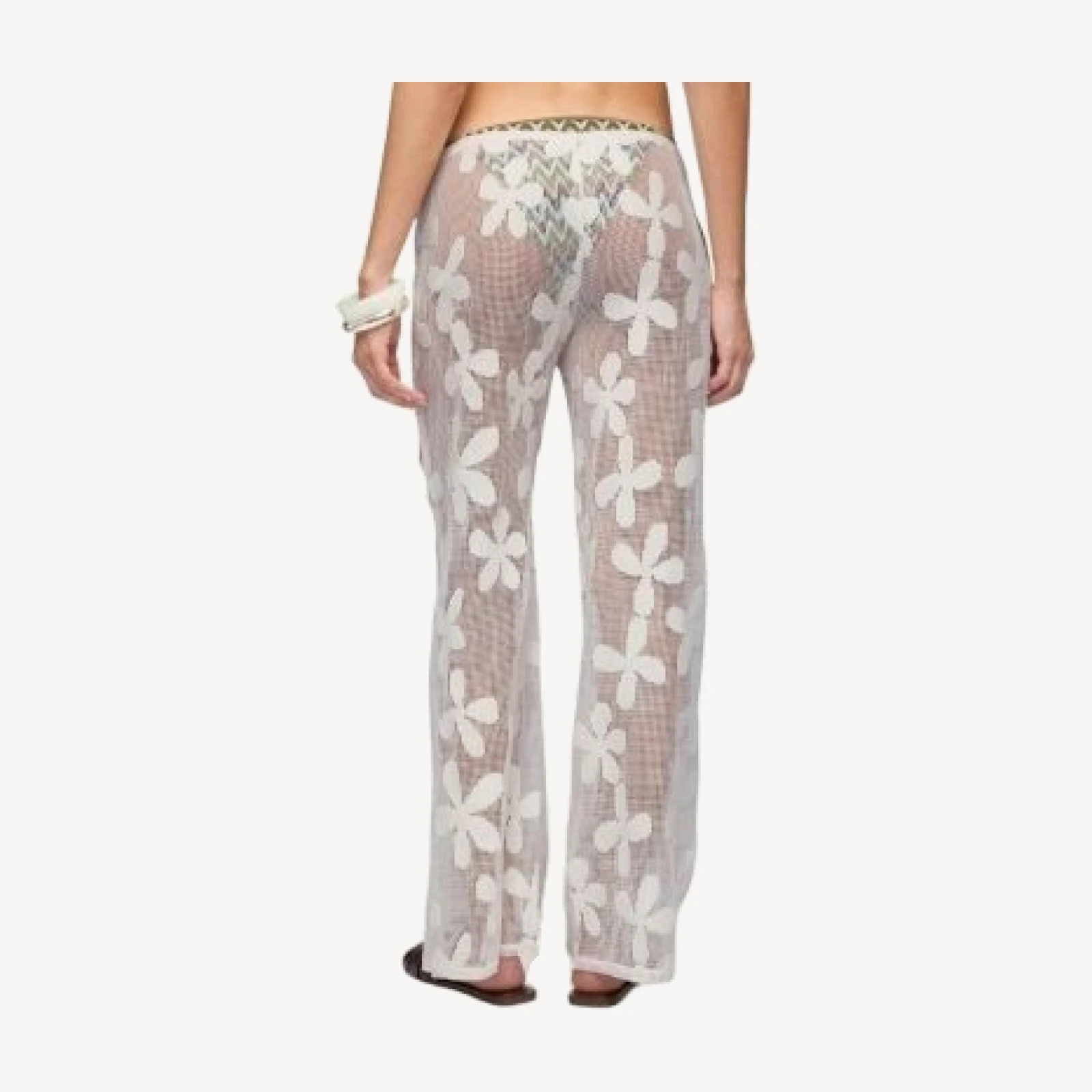 Edikted Candace Floral Texured Sheer Pants