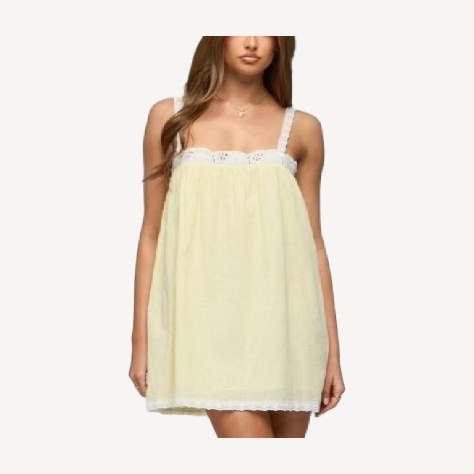 Edikted Hipla Contrast Lacey Cotton Dress