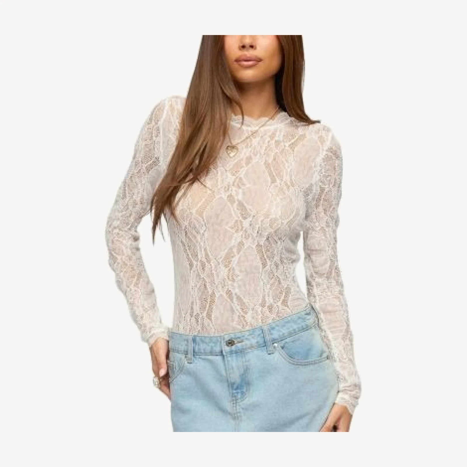 Edikted Rosalinda Sheer Lace Bodysuit