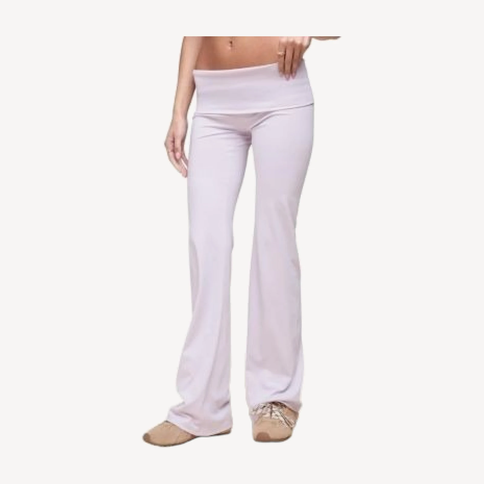 Edikted Oriane Foldover Flared Leggings