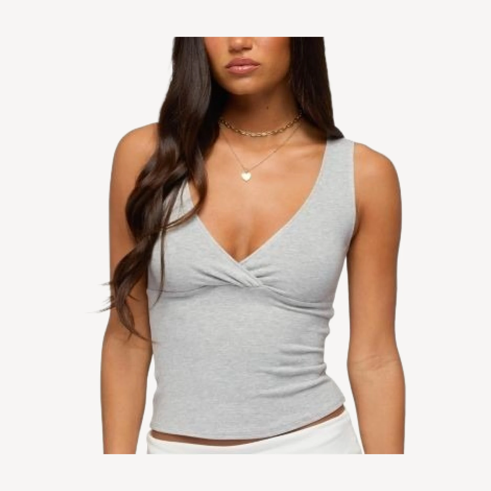 Edikted Lalisa V Neck Ribbed Tank Top